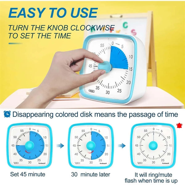 60-Minute Countdown Visual Silent Timer with Night Light