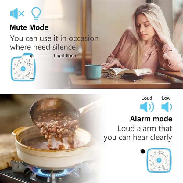 60-Minute Countdown Visual Silent Timer with Night Light