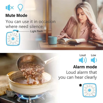 60-Minute Countdown Visual Silent Timer with Night Light