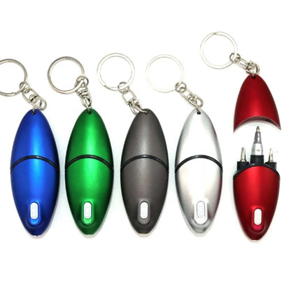 Multitool Ballpoint LED Light Pen Keychain With Screwdriver