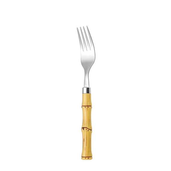 4 Piece Bamboo Stainless Steel Cutlery Gold Flatware Sets