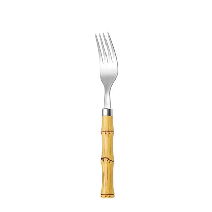 4 Piece Bamboo Stainless Steel Cutlery Gold Flatware Sets