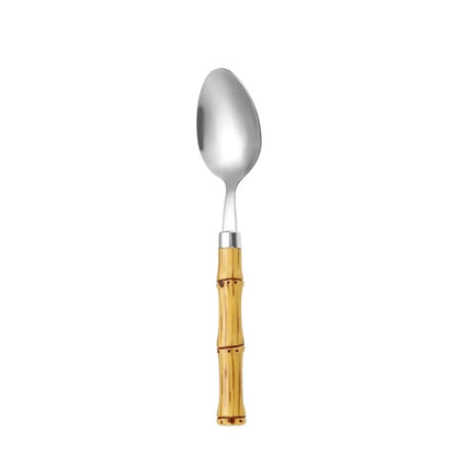 4 Piece Bamboo Stainless Steel Cutlery Gold Flatware Sets