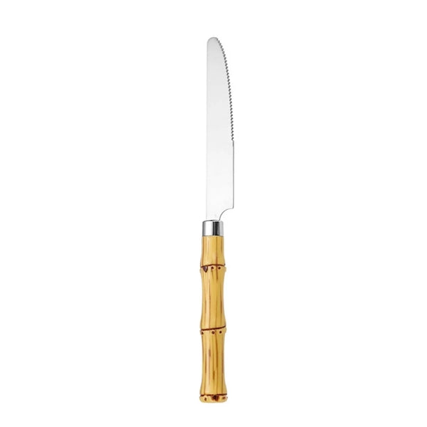 4 Piece Bamboo Stainless Steel Cutlery Gold Flatware Sets