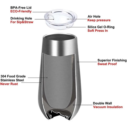 6 Oz.Stainless Steel Double Wall Vacuum Insulated Tumblers