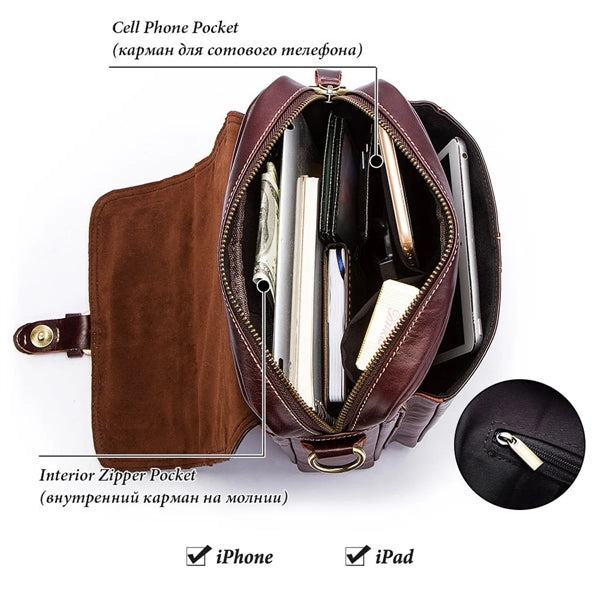 Men's Genuine Leather Shoulder Bag