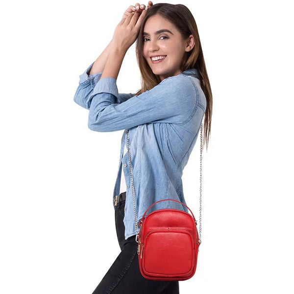 Genuine Leather Mini Shoulder Bag for Women
