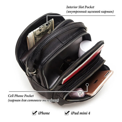 Genuine Leather Mini Shoulder Bag for Women
