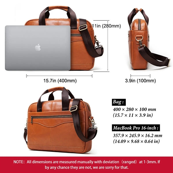 Genuine Leather Mens Briefcase for Business