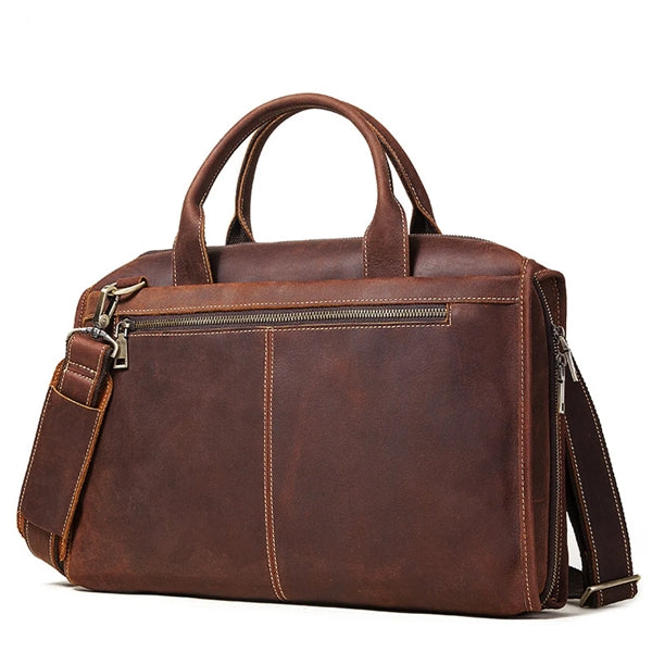 Full Grain Leather Briefcase Laptop Bag for Men