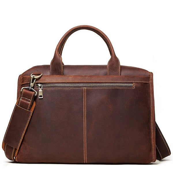 Full Grain Leather Briefcase Laptop Bag for Men