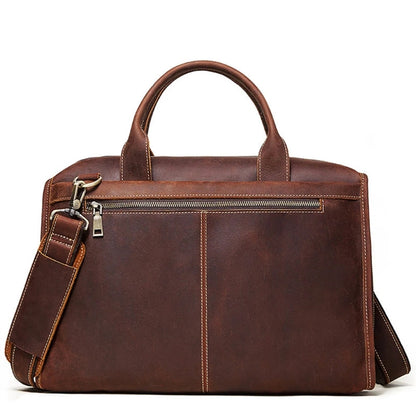 Full Grain Leather Briefcase Laptop Bag for Men