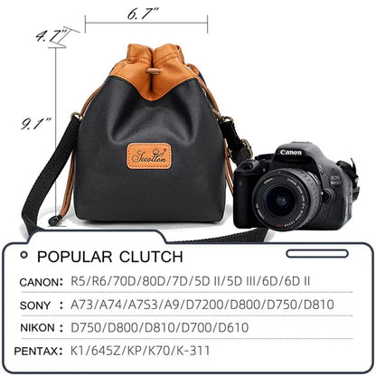 Drawstring Camera Storage Bag for Photography Gear.