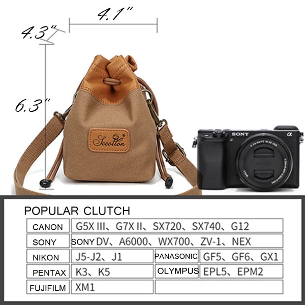 Drawstring Camera Storage Bag for Photography Gear.