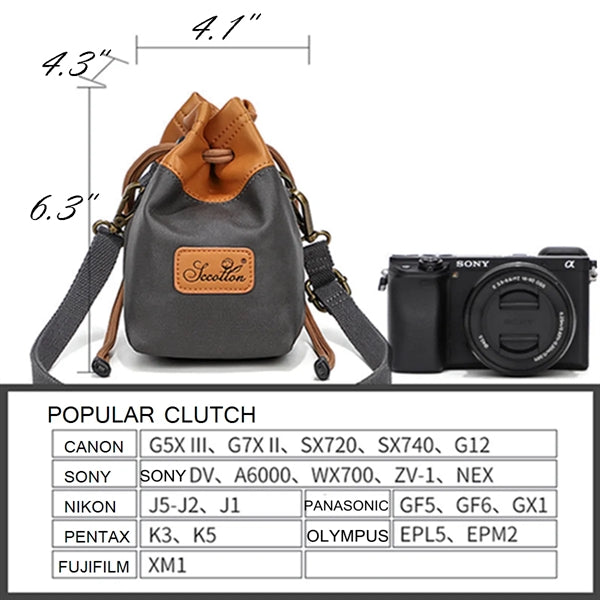 Drawstring Camera Storage Bag for Photography Gear.