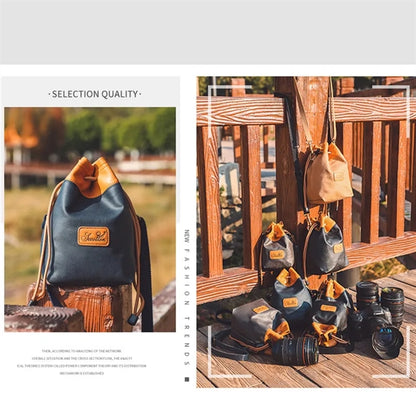 Drawstring Camera Storage Bag for Photography Gear.
