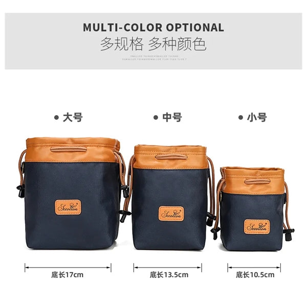 Drawstring Camera Storage Bag for Photography Gear.