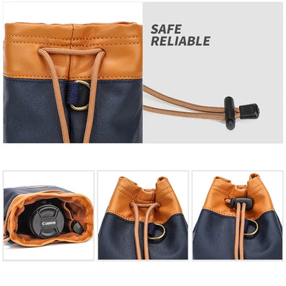 Drawstring Camera Storage Bag for Photography Gear.