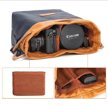 Drawstring Camera Storage Bag for Photography Gear.
