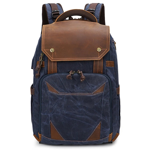 Vintage Leather Camera Backpack for Photographers.
