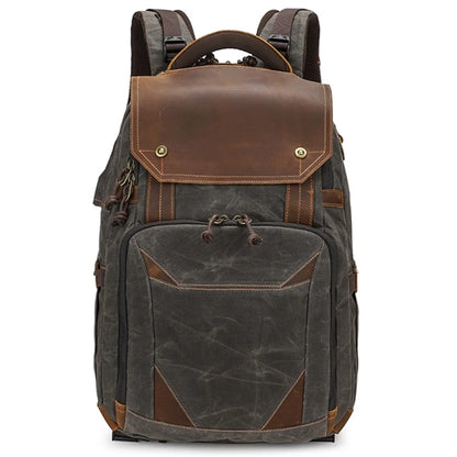 Vintage Leather Camera Backpack for Photographers.