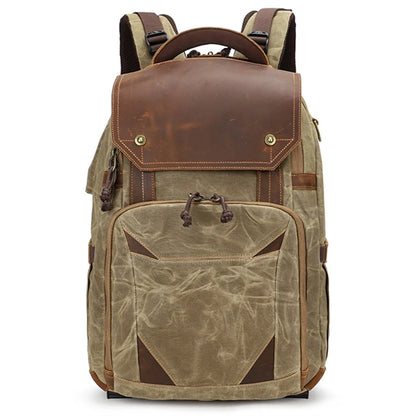 Vintage Leather Camera Backpack for Photographers.