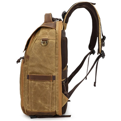 Vintage Leather Camera Backpack for Photographers.