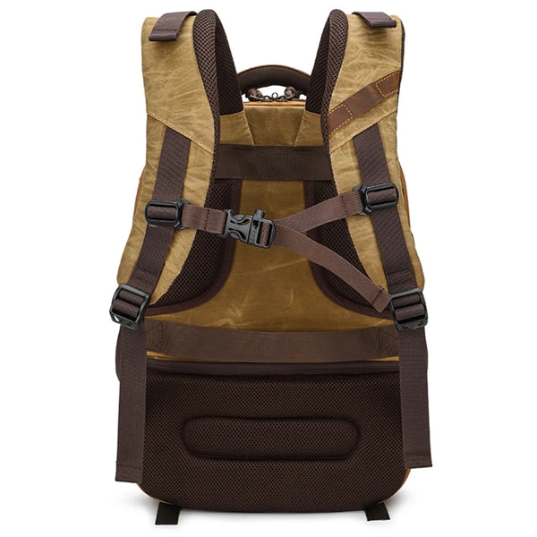 Vintage Leather Camera Backpack for Photographers.