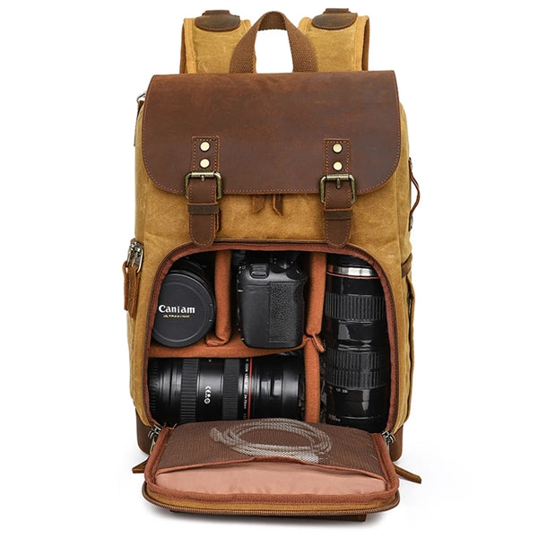 Canvas Camera Bag Photography Backpack
