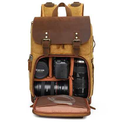 Canvas Camera Bag Photography Backpack