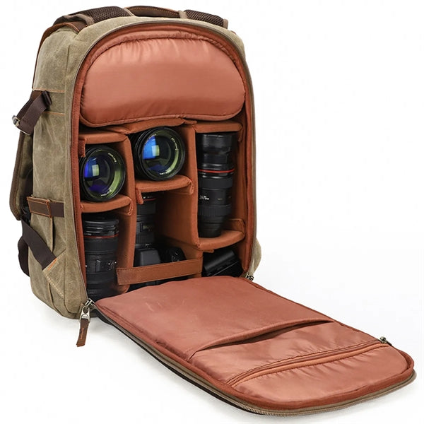 Vintage Canvas Camera Backpack