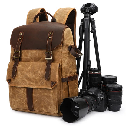 Vintage Canvas Camera Backpack