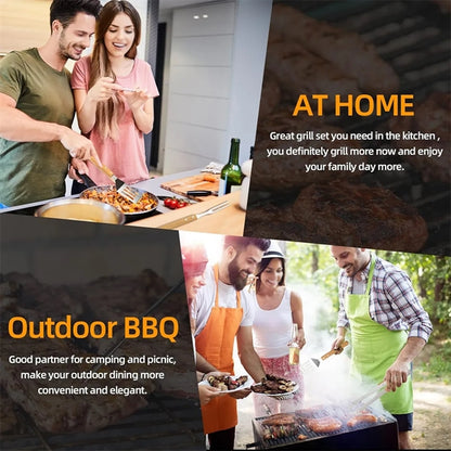 Wooden BBQ Tool Grill Accessories Set With Chopping Board