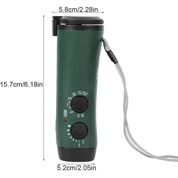 Portable Hand Crank Travel Camping LED Flashlight Radio