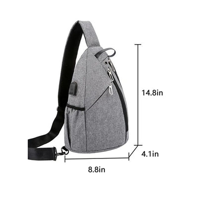 Lightweight Travel Sling Bag Crossbody With USB Charging
