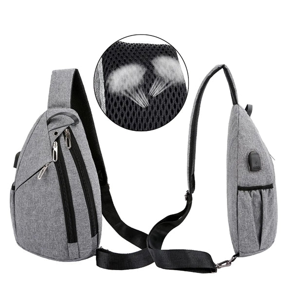 Lightweight Travel Sling Bag Crossbody With USB Charging