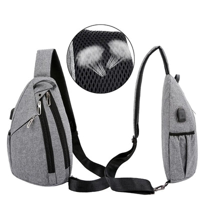 Lightweight Travel Sling Bag Crossbody With USB Charging