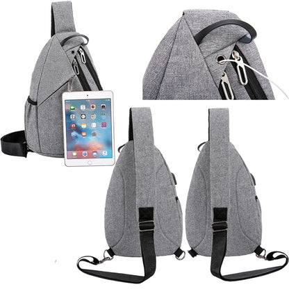 Lightweight Travel Sling Bag Crossbody With USB Charging