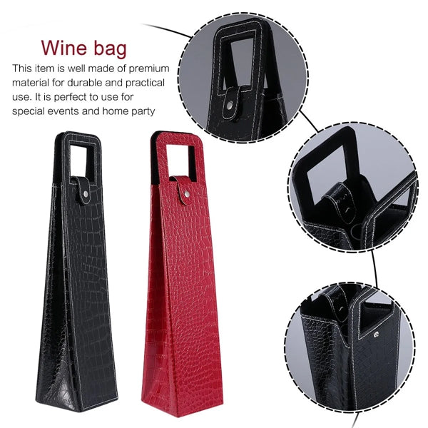 High Quality Leather Durable Portable Wine Bottle Carrier