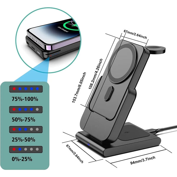 4 in 1 Detachable Magnetic Wireless Charging Power Bank