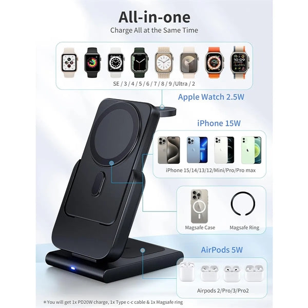 4 in 1 Detachable Magnetic Wireless Charging Power Bank