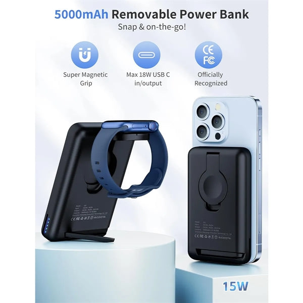 4 in 1 Detachable Magnetic Wireless Charging Power Bank