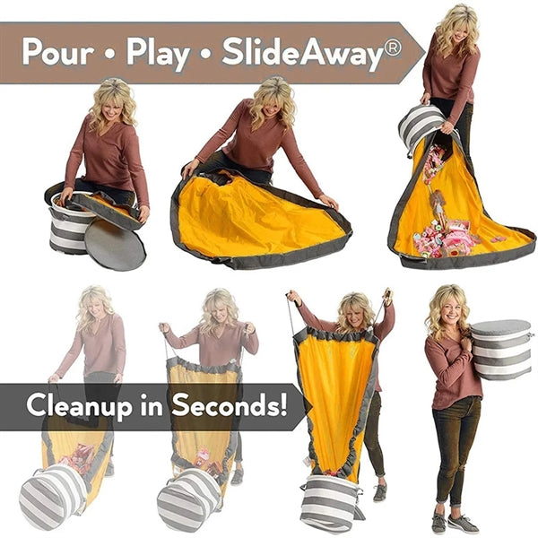 Foldable Quickly Clean Up Toy Drawstring Storage Bag