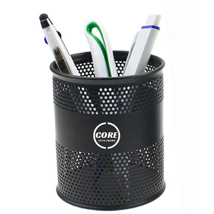 Pen Case Mesh Metal Pencil Brush Pot