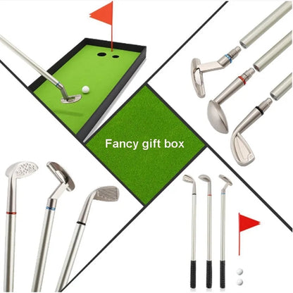 Mini Desktop Golf Ball Pen Gift Set