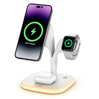 Magnetic 3 in 1 Wireless Charging Station w/ Night Light