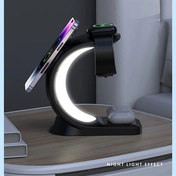 3 in 1 Wireless Charging Station w/ RGB Light