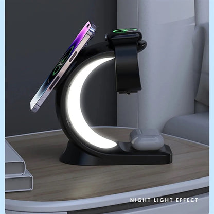 3 in 1 Wireless Charging Station w/ RGB Light