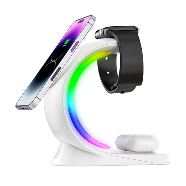 3 in 1 Wireless Charging Station w/ RGB Light