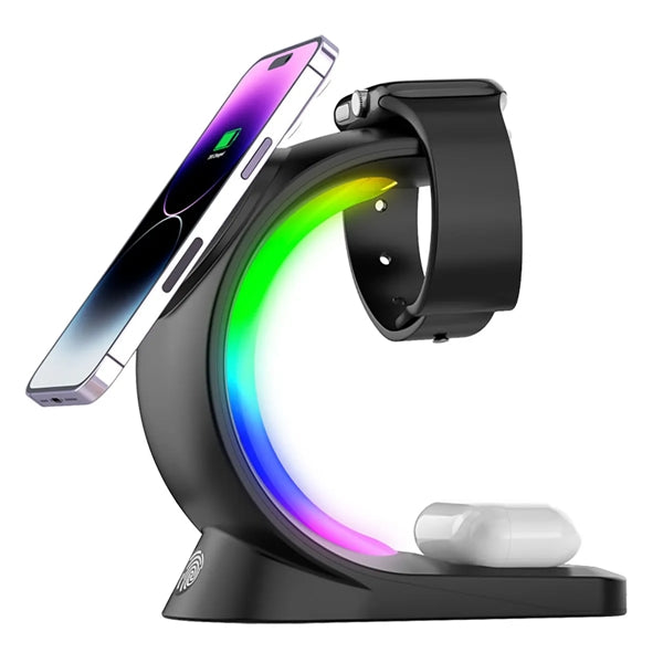 3 in 1 Wireless Charging Station w/ RGB Light